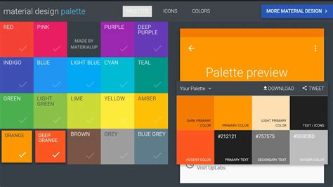 Material Design Colors Palette - YouTube