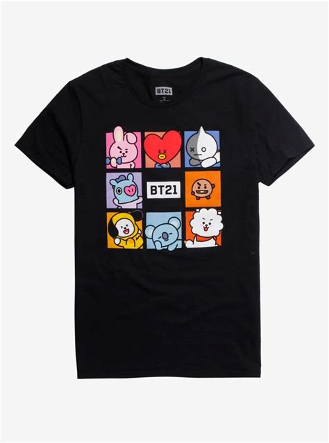 BT21 Squares T-Shirt | Bts roupas, Camisas estampadas, Roupas kpop