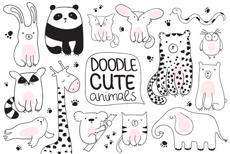 Baby Cute Animals Svg Line Art Svg Zoo Clipart Woodland Etsy Zoo ...