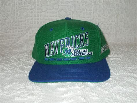 Vintage Dallas Mavericks Green & Blue Snapback NBA Retro Throwback Cap ...