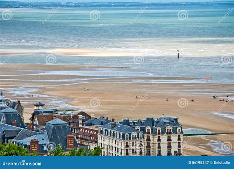 The Beach of Houlgate, Normandy Stock Image - Image of houlgate, houses ...