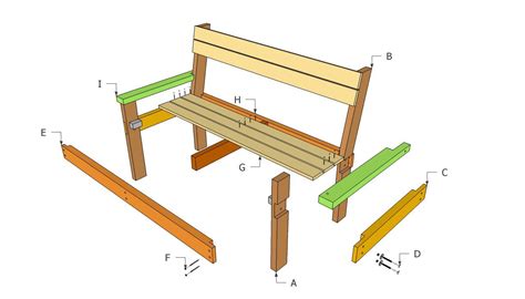 Park bench components | Woodworking bench plans, Wood bench plans ...