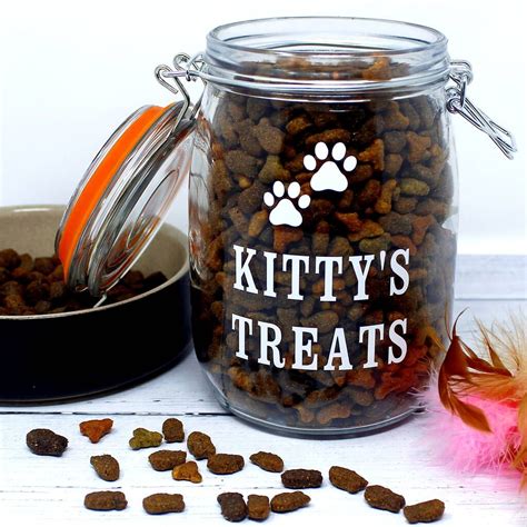 Personalised Cat Treats Jar By The Chilli Jam Man | Cat treats, Treat ...