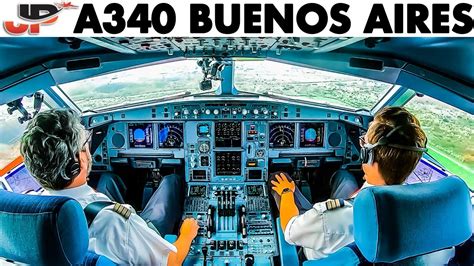 Piloting the A340 out of Buenos Aires | Cockpit Views - YouTube