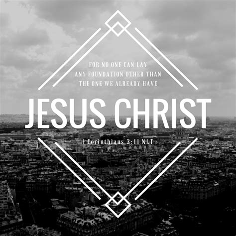 1 Corinthians 3:11 NLT | Creative | Scripture Art | Free Church ...