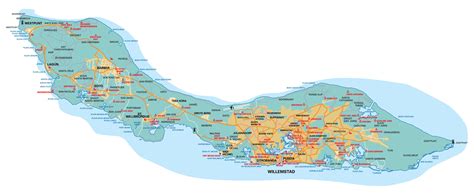 Large detailed roads map of Curacao with airport. Curacao large ...