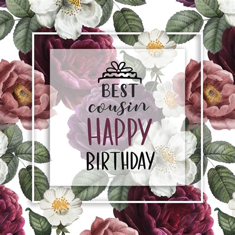 Free Happy Birthday Image For Cousin With Flowers - birthdayimg.com