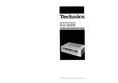 Owner's Manual for TECHNICS SA-828 - Download