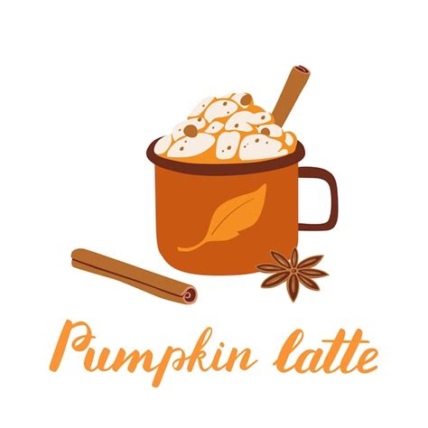 Premium Vector | Pumpkin spice latte in cozy mug