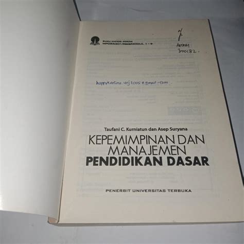 Buku Materi Pokok MPDR5301/3SKS/MODUL 1-9 Kepemimpinan dan Manajemen ...