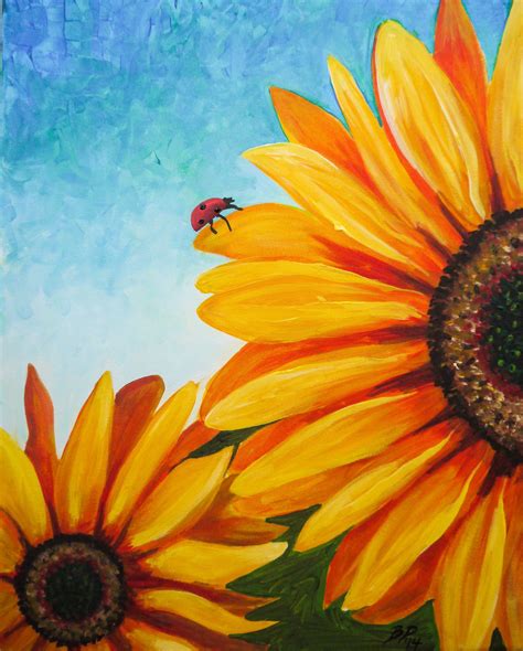 Acrylic Painting Sunflowers For Beginners - SUNFLOWER