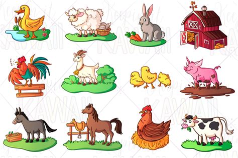 Farm Animals Clip Art Graphic by Keepinitkawaiidesign · Creative Fabrica