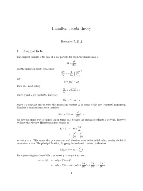 The Hamilton Jacobi equation | Hamiltonian Mechanics | Applied Mathematics