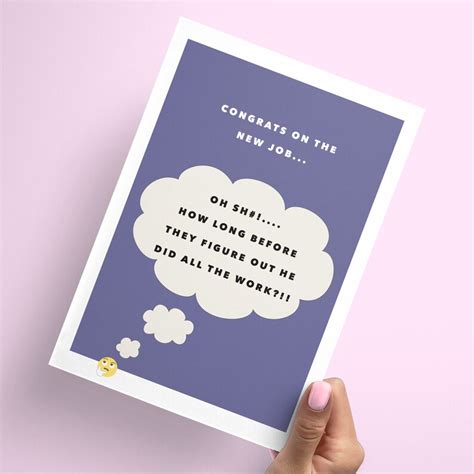 Funny Congratulations New Job Card for Work Colleague Good - Etsy