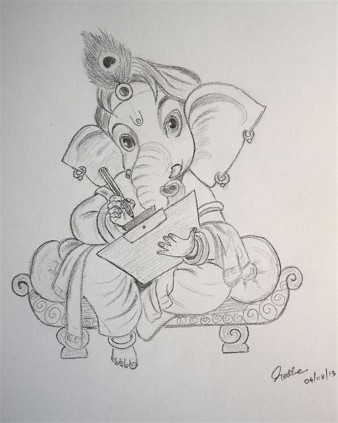 30+ Easy Pencil Sketch Of Lord Ganesha PNG