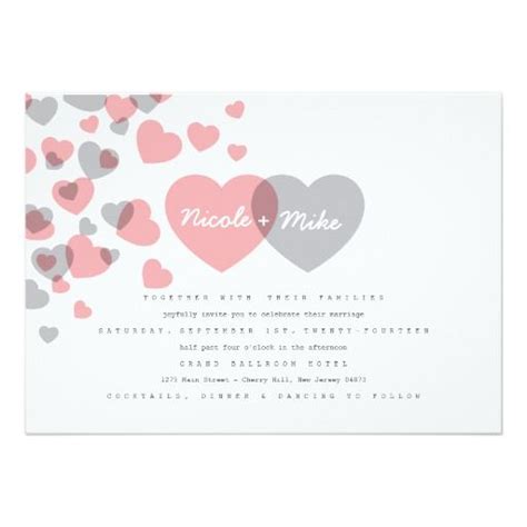 Modern Hearts Wedding Invitation | Zazzle.com | Heart wedding ...