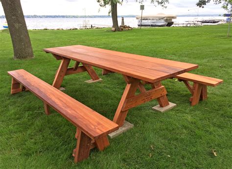 Large Wooden Picnic Table, Custom Wood Picnic Table Kit | Picnic table ...