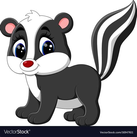 Baby skunk cartoon Royalty Free Vector Image - VectorStock