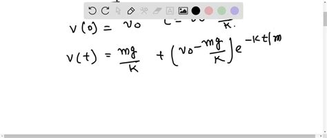 SOLVED:Air Resistance In (14) of Section 1.3 we saw that a differential ...