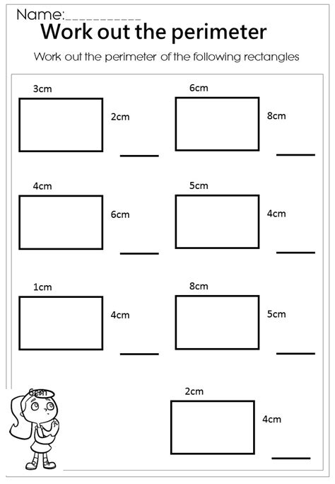 Work out the rectangle perimeter worksheet