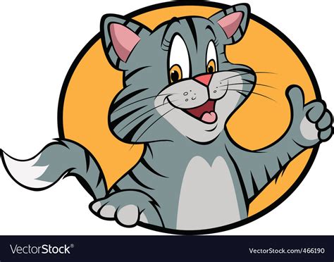 Cartoon cat thumbs up Royalty Free Vector Image