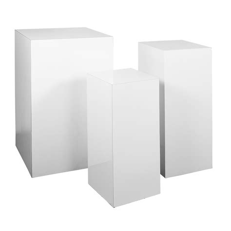 Square Pedestals White - FWR Rental Haus