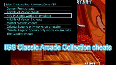 IGS Classic Arcade Collection cheats part 1 of 2 - YouTube