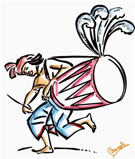 Dhaki PNG In Durga Puja - Dhaki, Symbol Of Durga | Dancing drawings ...