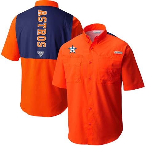 Houston Astros Columbia Colorblocked Tamiami Omni-Shade Button-Up Shirt ...