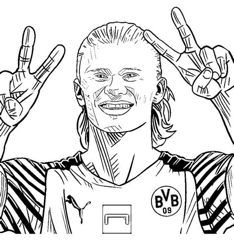 Smiling Erling Haaland coloring page - Download, Print or Color Online ...