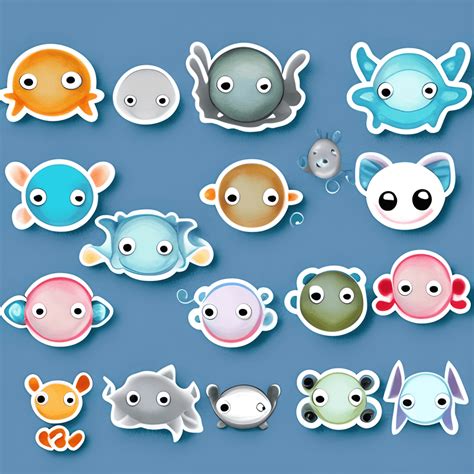 Adorable Baby Ocean Animal Stickers · Creative Fabrica