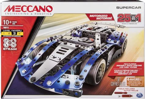 Meccano 6044495 - by Erector – 25-Model Supercar S.T.E.A.M. Building ...