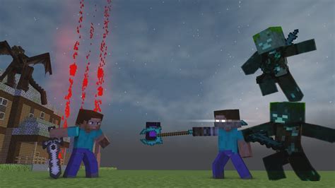 Minecraft Fight Animation - Herobrine vs Steve - YouTube