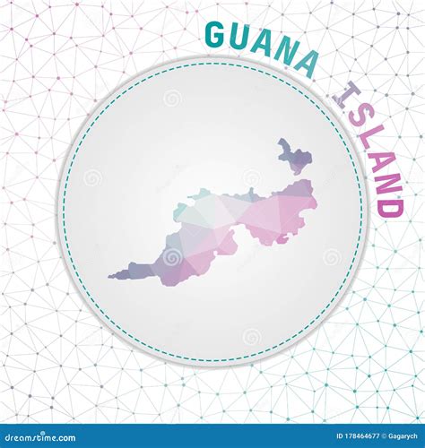 Vector Polygonal Guana Island Map. Stock Vector - Illustration of north ...