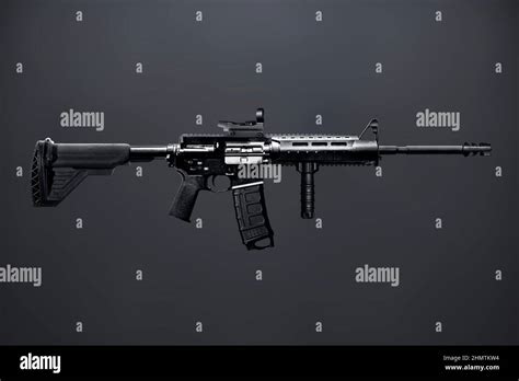 M416 gun, Automatic weapon isolated black , military army Stock Photo ...