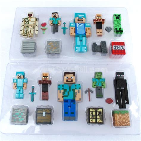 Minecraft Action Figures PVC Figure Toys Steve Zombie 12Pcs Set with ...