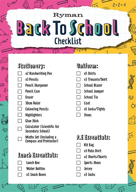 Back to School Checklist 2022 | Primary & Secondary School Supplies | Ryman