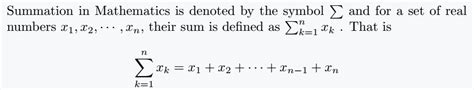 How do you use summation(∑) in LaTeX? | Sigma symbol