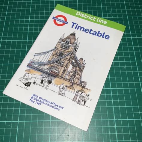 DISTRICT LINE TIMETABLE May 1987 London Transport Underground Tube Map ...