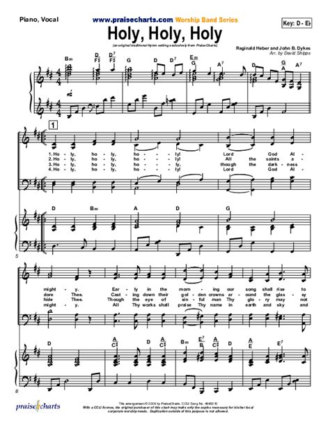 Holy Holy Holy Sheet Music PDF (PraiseCharts / Traditional Hymn ...