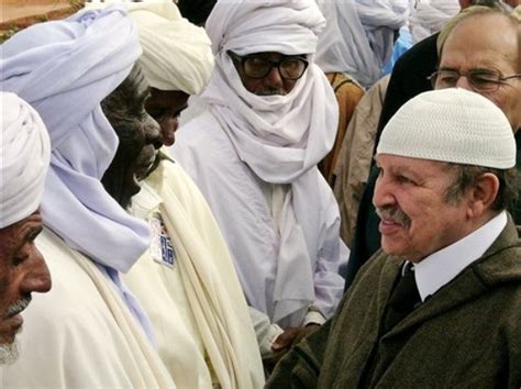 Algerian President Abdelaziz Bouteflika, right, meets Touareg men in ...