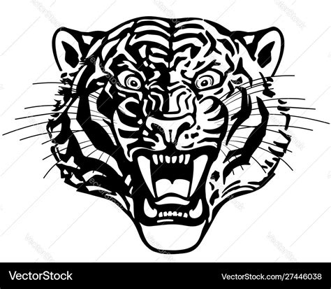 Roaring Tiger Black And White