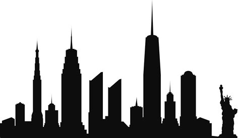 New York City Skyline Silhouette Wall decal Clip art - city landscape ...