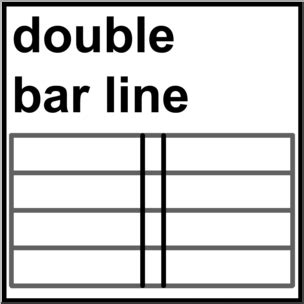 Clip Art: Music Notation: Double Bar Line B&W Labeled – Abcteach