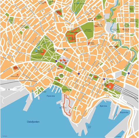 Oslo vector map. Eps Illustrator Map | Vector World Maps