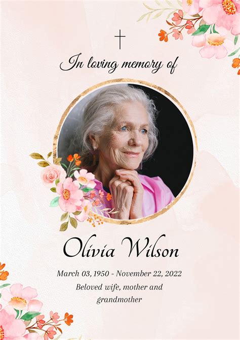 Memory Funeral Program Template Funeral Program Site –, 42% OFF