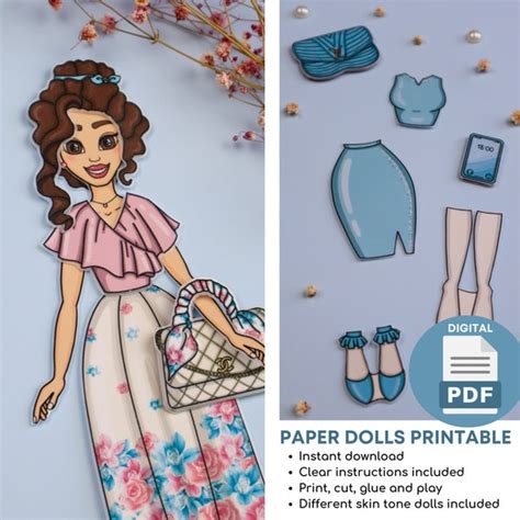 Paper Doll Printables DIY Kits for Kids Dress up Doll - Etsy Australia