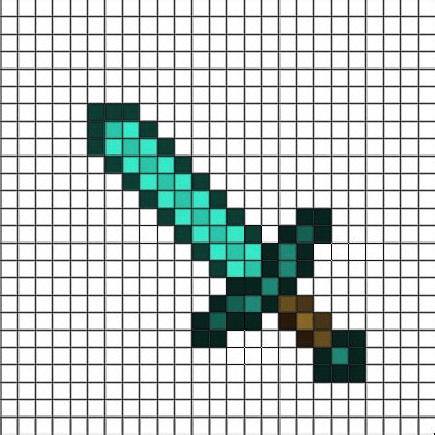 Minecraft Diamond Pixel Art Template