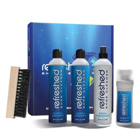 Refreshed Shoe Cleaning Kit - 2X Cleaning Solution, 1x Stain Repellent ...