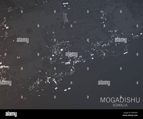 Map of Mogadishu, Somalia. Map of Mogadishu, satellite view, city ...